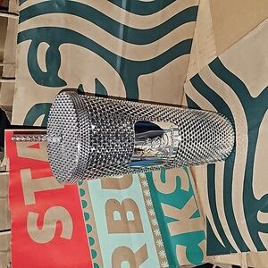 NWT Starbucks Walt Disney World Silver Studded Tumbler 24 oz.